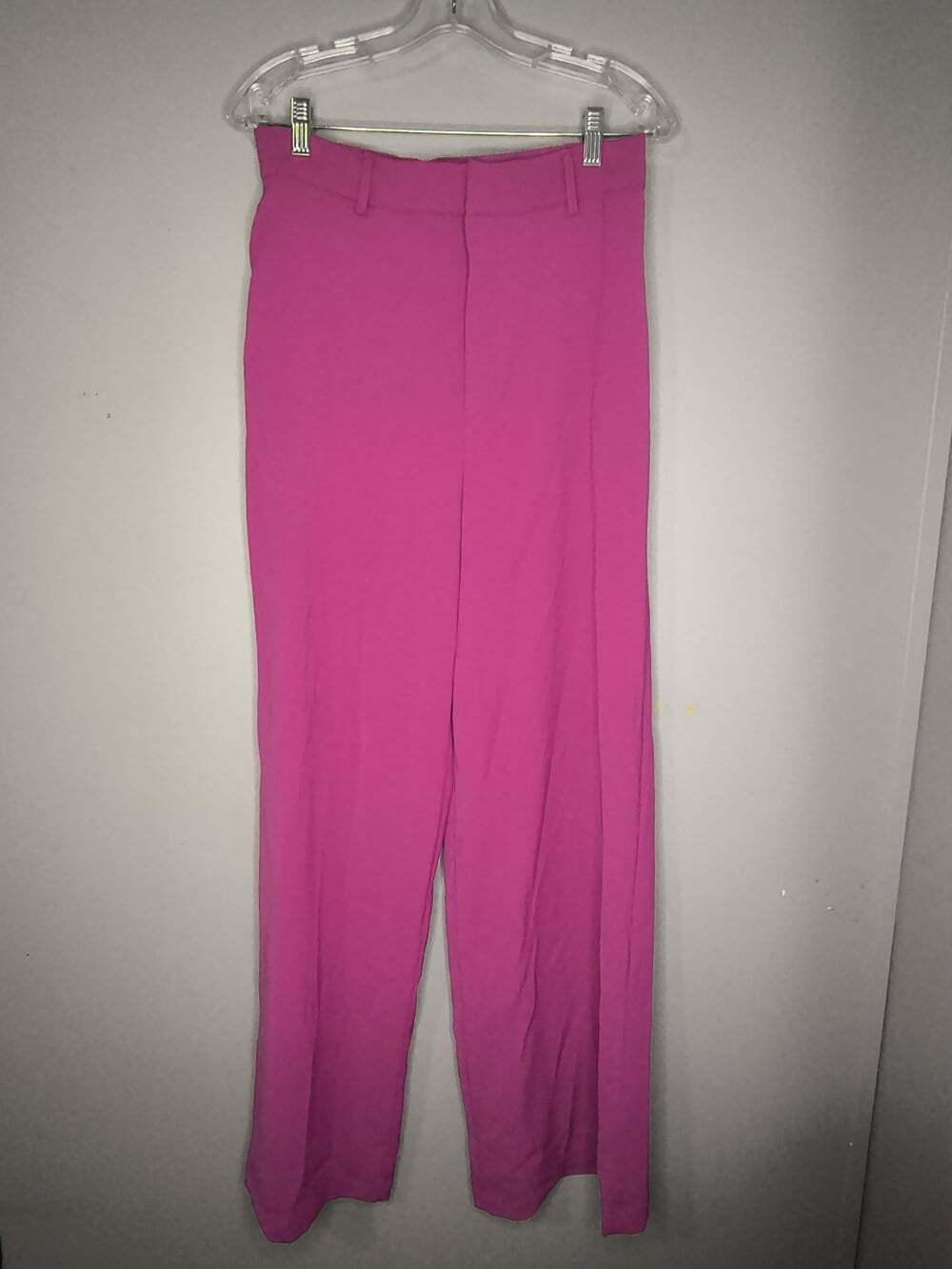 Entro High Waist Wide Leg Hot Pink Trousers Size Large #21084 Business Casual - Picture 2 of 14